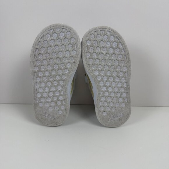 Adidas Kids White Velcro Sneakers Iridescent Stripes Size 7K‎ - Picture 6 of 7